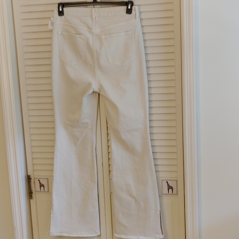 Old Navy Women's Wide Leg Cream Jeans - Picture 3 of 5